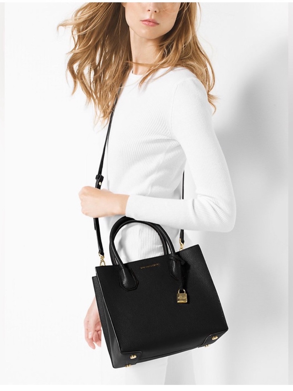 Woman’s Michael Kors Black Leather Satchel Bag